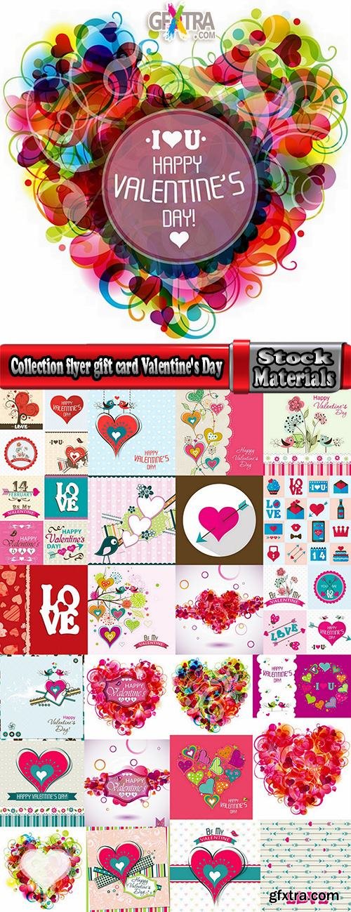 Collection flyer gift card Valentine\'s Day invitation card vector image 25 EPS