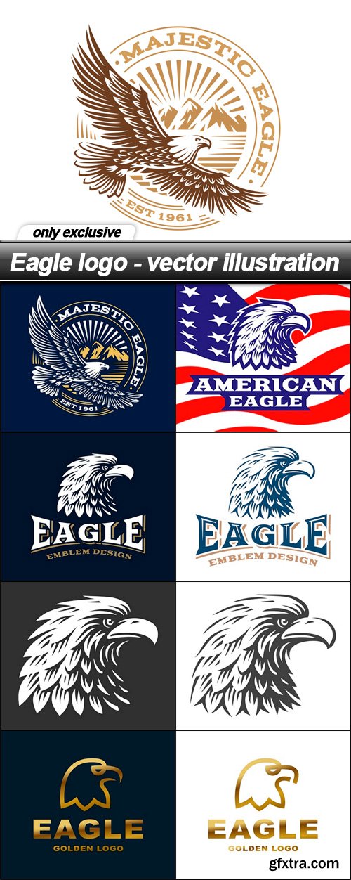 Eagle logo - vector illustration - 9 EPS