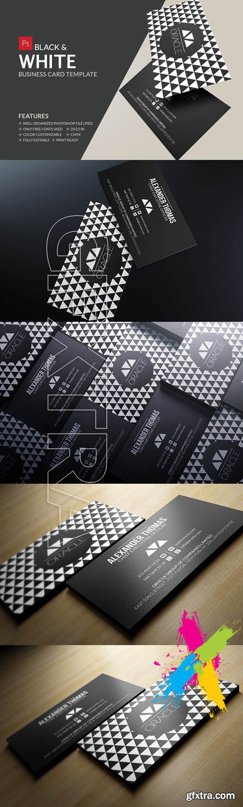 CM Black And White Business Card 1156877