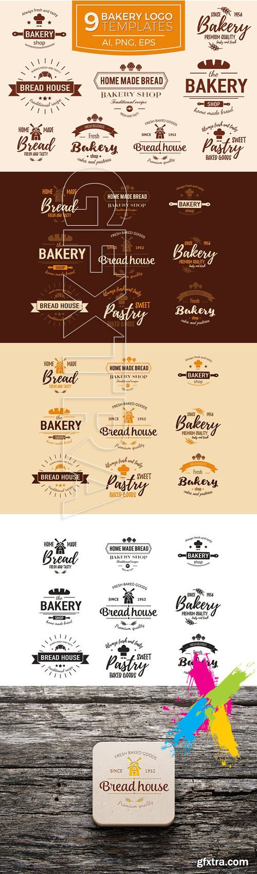 CM Bakery logo set 1112608