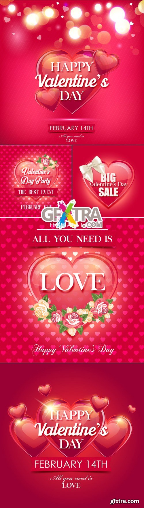 Valentine\'s Day 2017 Backgrounds Vector