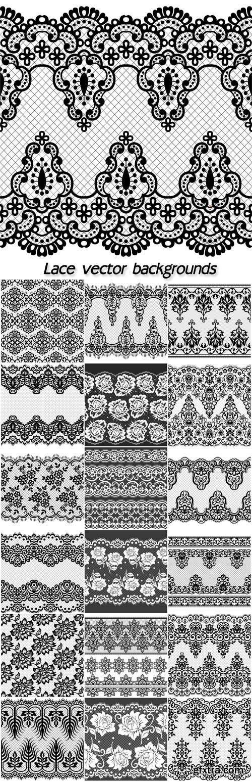Lace, vector backgrounds with patterns