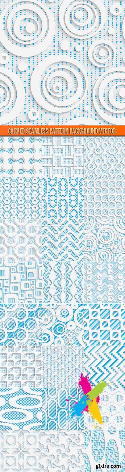 Carved seamless pattern background vector