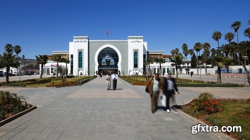 Fez railway station morocco time lapse
