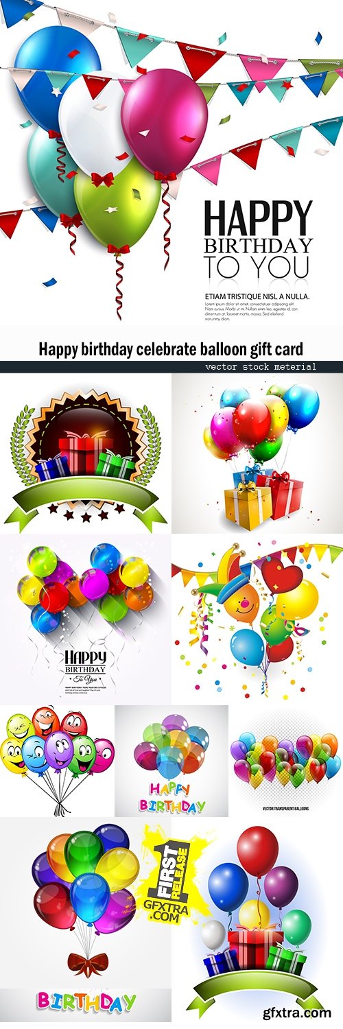 Happy birthday celebrate balloon gift card