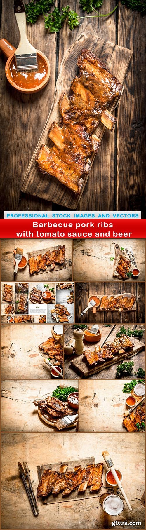 Barbecue pork ribs with tomato sauce and beer - 10 UHQ JPEG