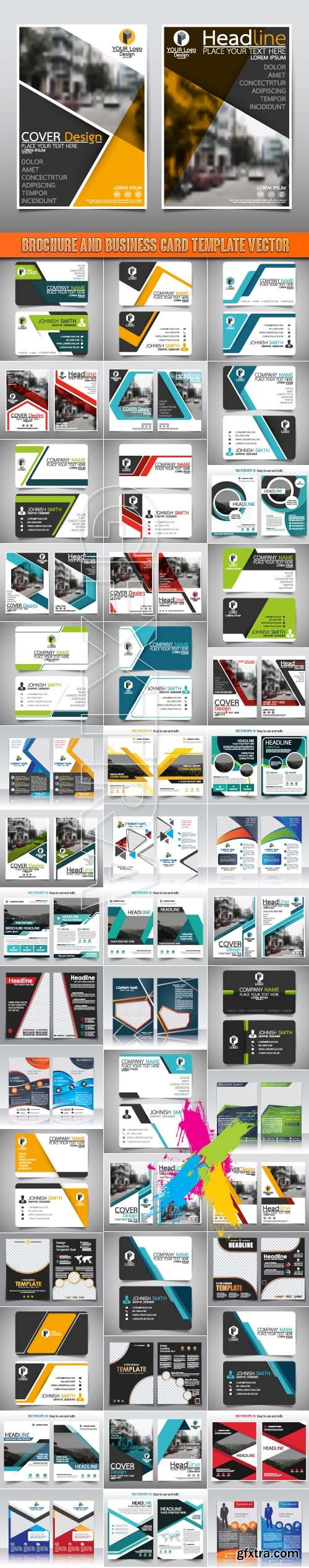 Brochure and business card template vector