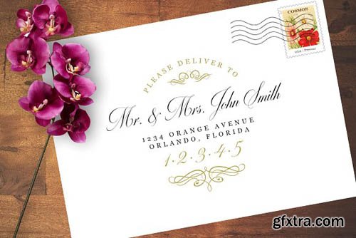 CM Vintage Style Wedding Address Design 1157319