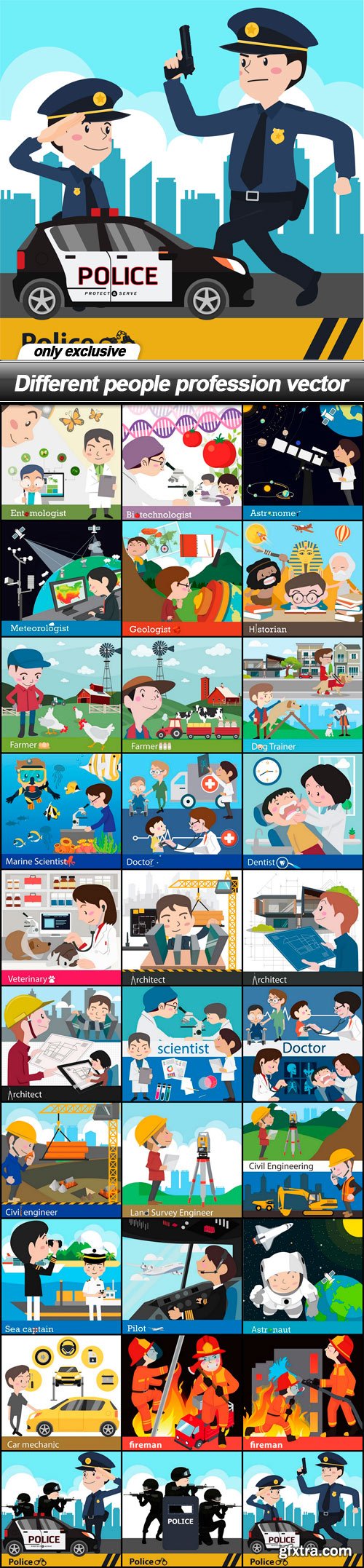 Different people profession vector - 30 EPS