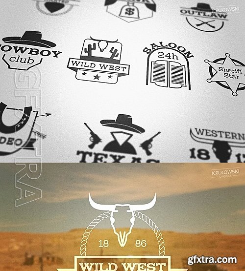 CM - Wild West Country Badges Logos 1153382
