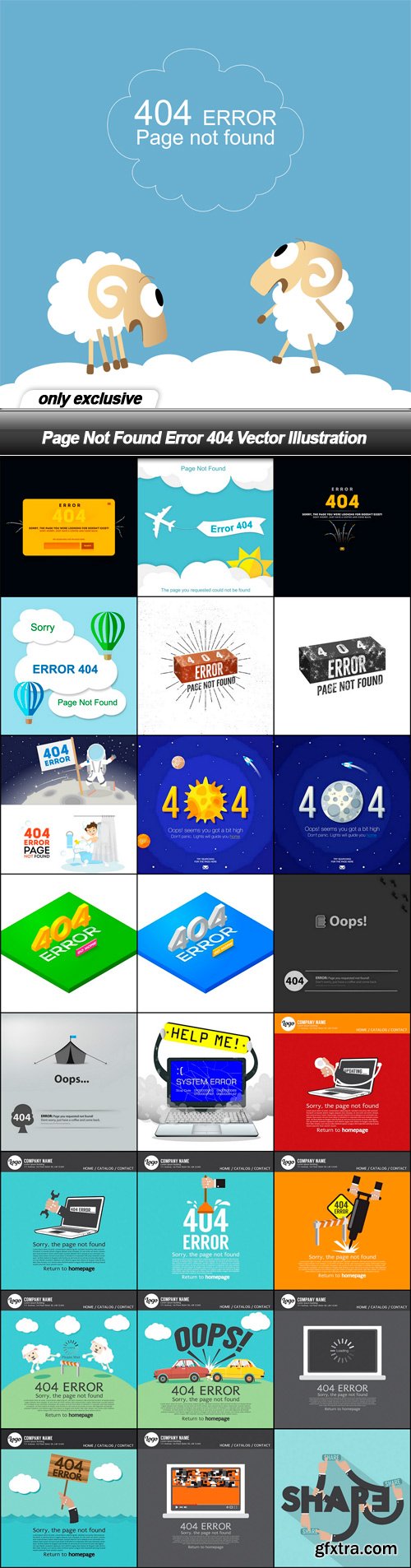 Page Not Found Error 404 Vector Illustration - 25 EPS