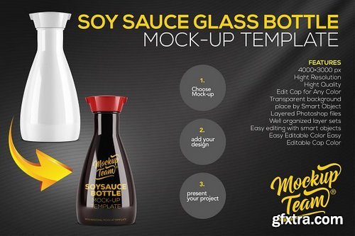 CM - Soy Sauce Glass Bottle Mockup 1060914