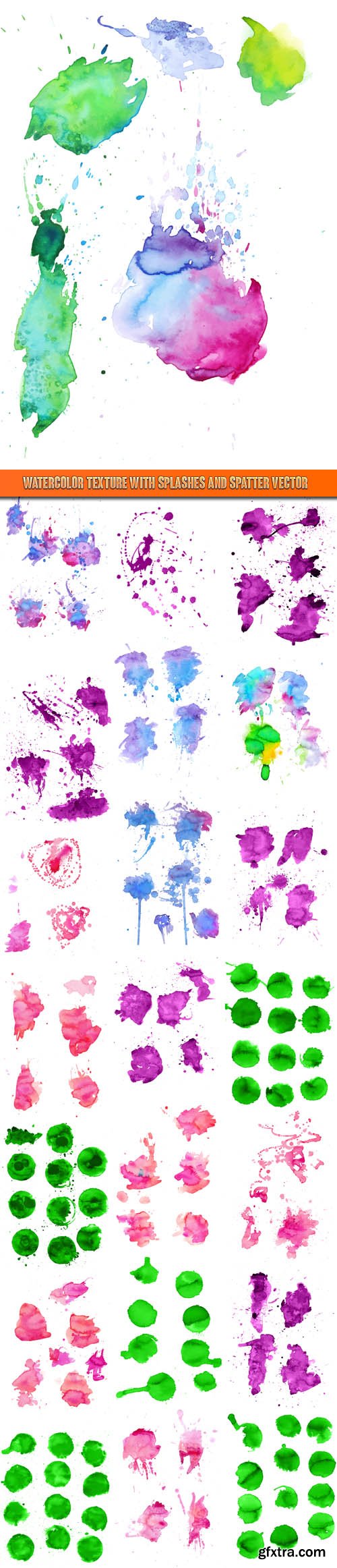 Watercolor texture with splashes and spatter vector