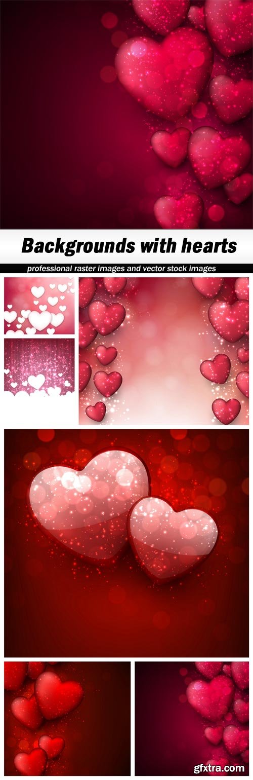 Backgrounds with hearts - 6 EPS