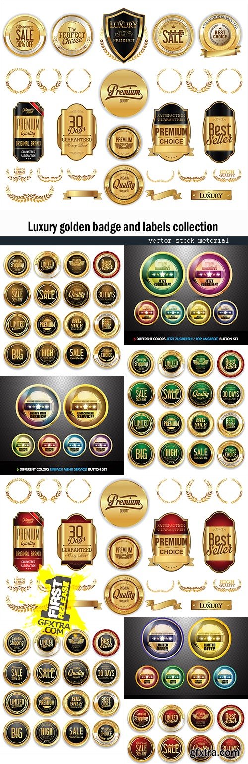 Luxury golden badge and labels collection