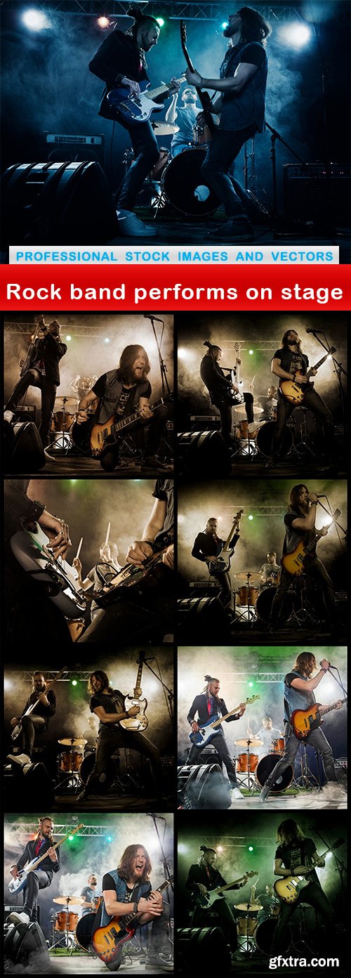 Rock band performs on stage - 9 UHQ JPEG