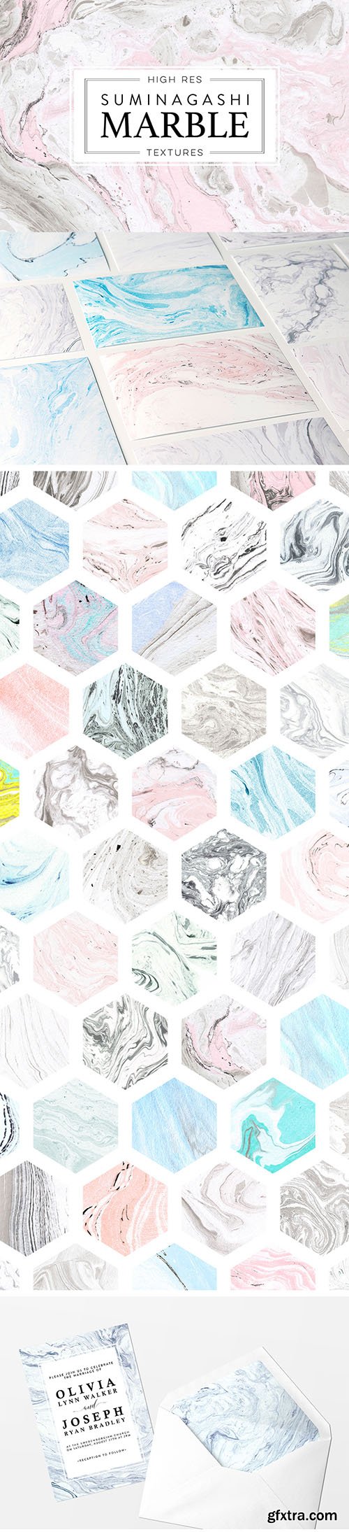 Suminagashi Marble Paper Textures