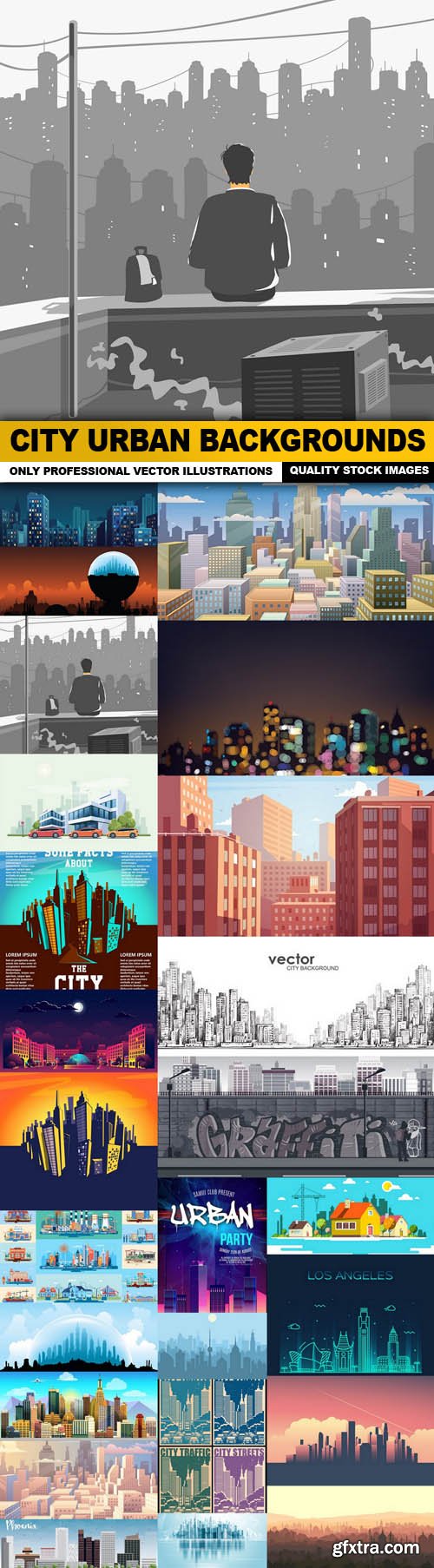 City Urban Backgrounds - 25 Vector