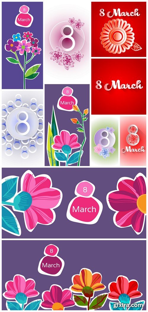 March 8 International Women Day Greeting Card Vector Illustration 10X EPS