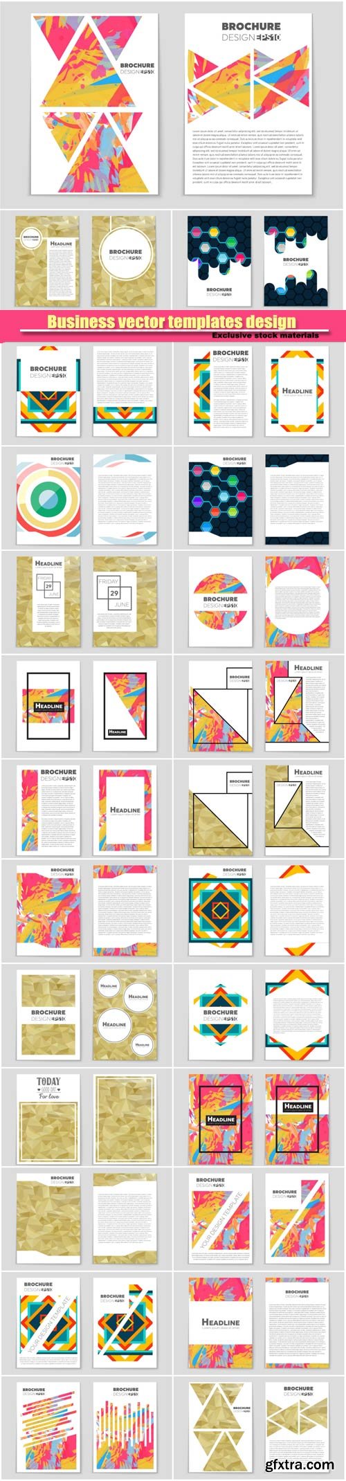 Abstract vector layout background set, template brochure design
