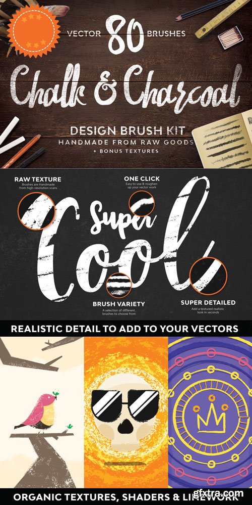 Chalk & Charcoal Vector Brushes Sample [AI]