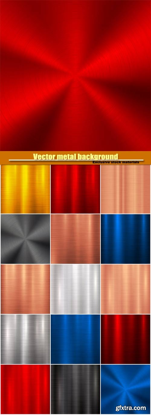 Vector metal background with abstract polished, brushed circular metal texture