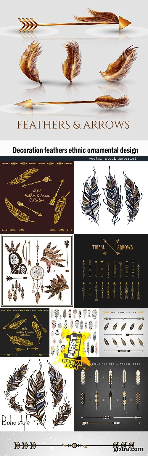 Decoration feathers ethnic ornamental design