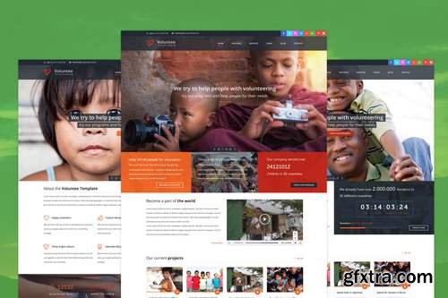 Voluntee - Fundraising & Charity PSD Template