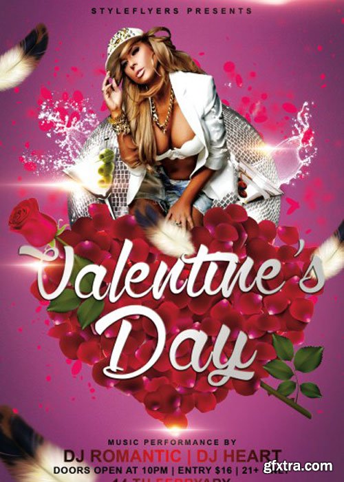 Valentine’s day PSD V13 Flyer Template with Facebook Cover