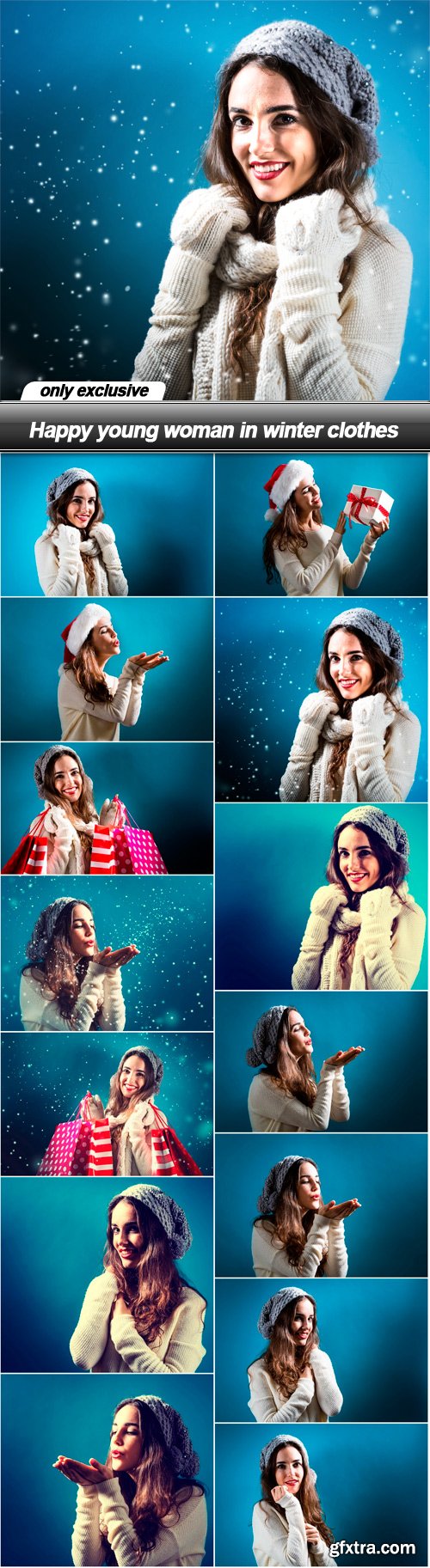 Happy young woman in winter clothes - 14 UHQ JPEG