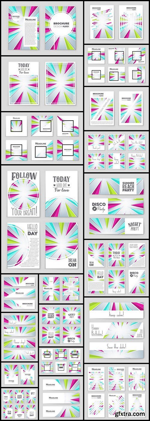 Abstrac Layout Card Banners - 20 Vector