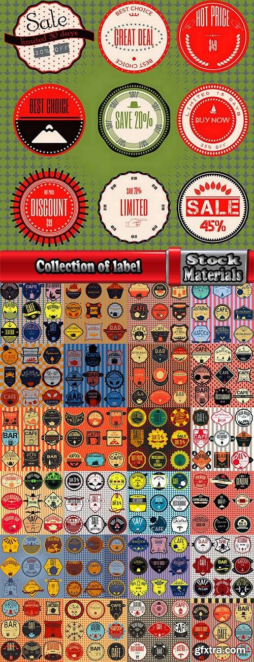 Collection of label discount sale sticker logo frame border card 4-25 EPS