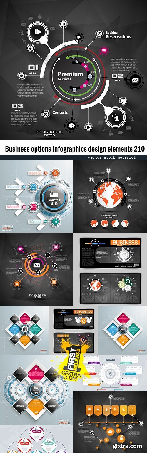 Business options Infographics design elements 210