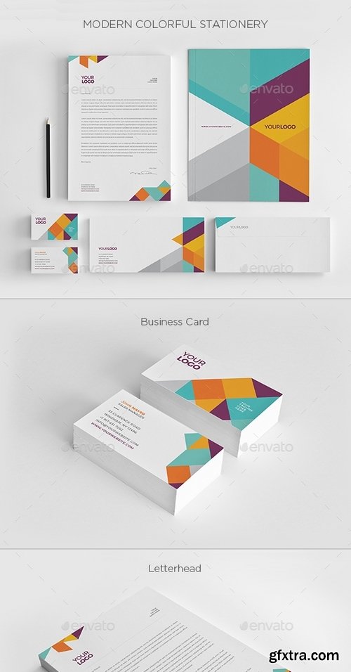 GraphicRiver - Modern Colorful Stationery 7717605