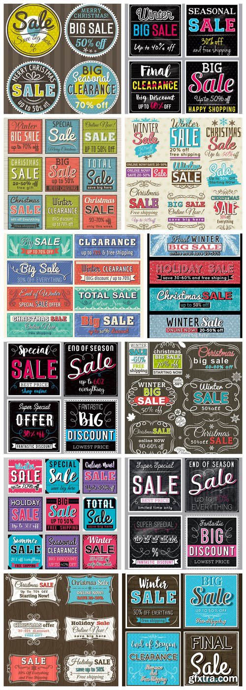 Winter Christmas Sale Banners 14xEPS