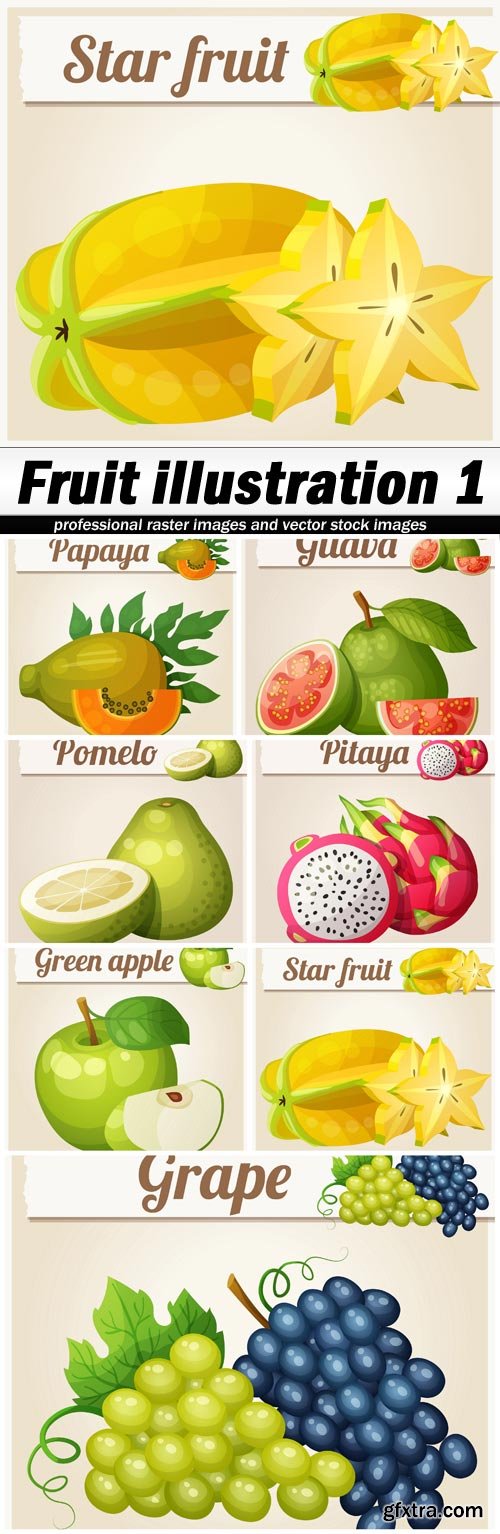 Fruit illustration 1 - 7 EPS
