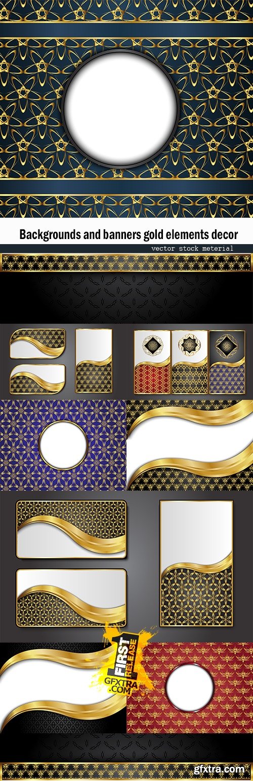 Backgrounds and banners gold elements decor