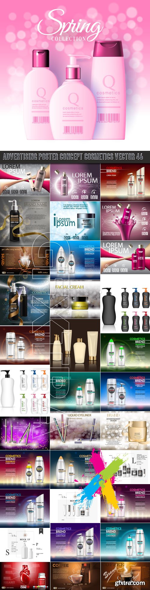 Advertising Poster Concept Cosmetics vector 46