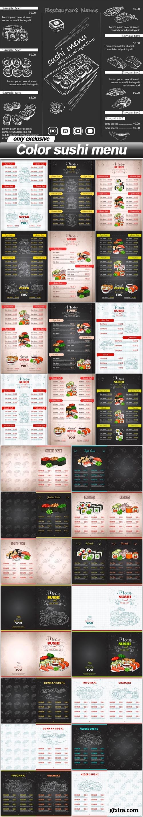 Color sushi menu - 28 EPS