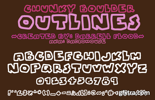 Chunky Boulder Outlines font