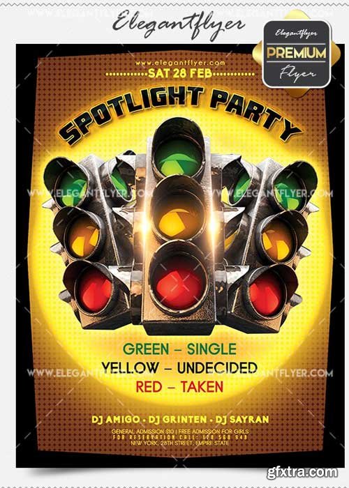 Spotlight Party V02 Flyer PSD Template + Facebook Cover
