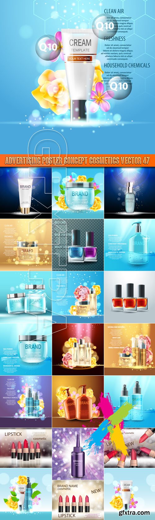 Advertising Poster Concept Cosmetics vector 47