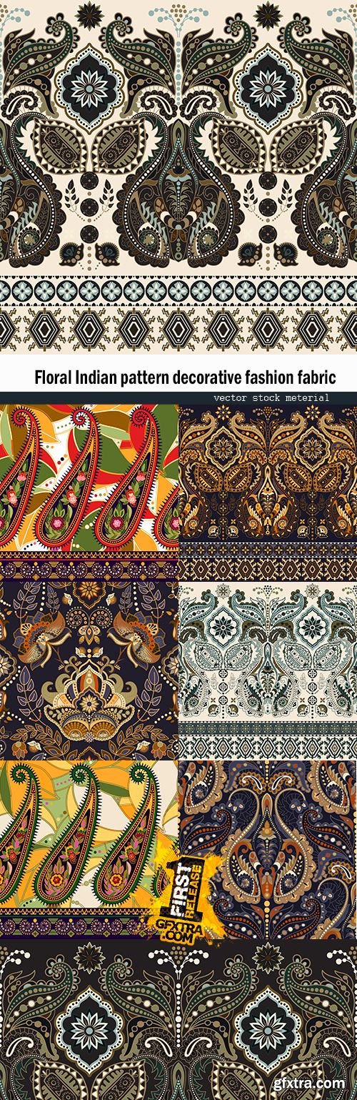Floral Indian pattern decorative fashion fabric