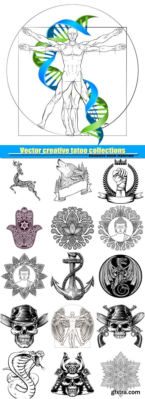Vector creative tatoo collections