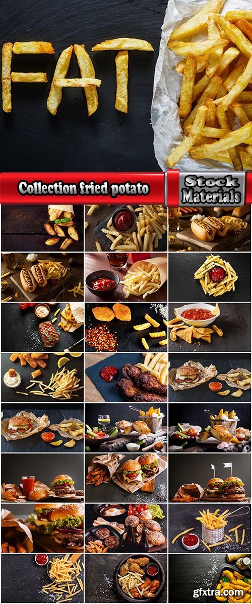 Collection fried potato burger juice salt fast food 25 HQ Jpeg