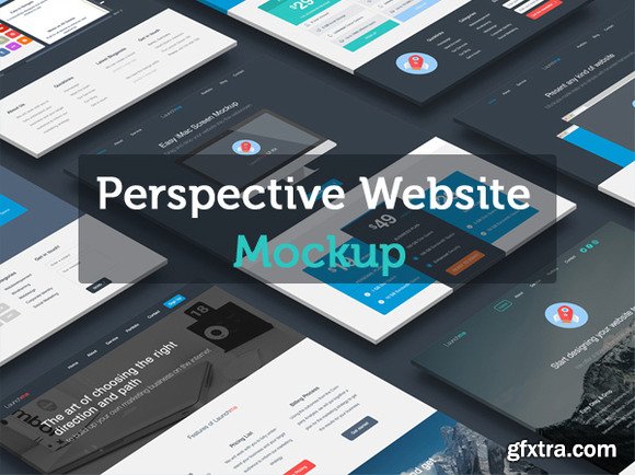 CreativeMarket - Perspective Website Mockup 32748