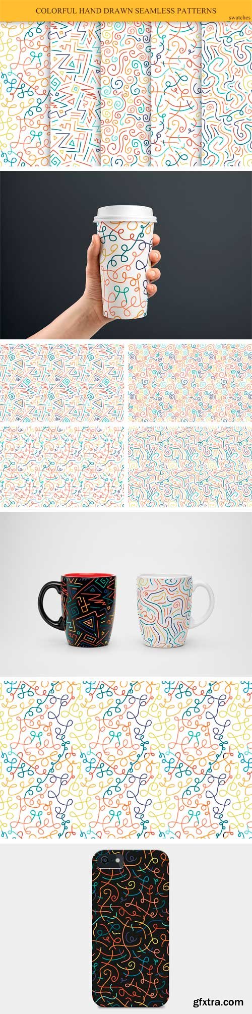 CM 1165901 - Hand Drawn Seamless Color Patterns