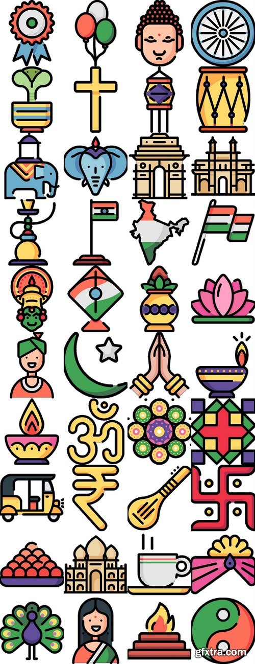 Collection of icons India