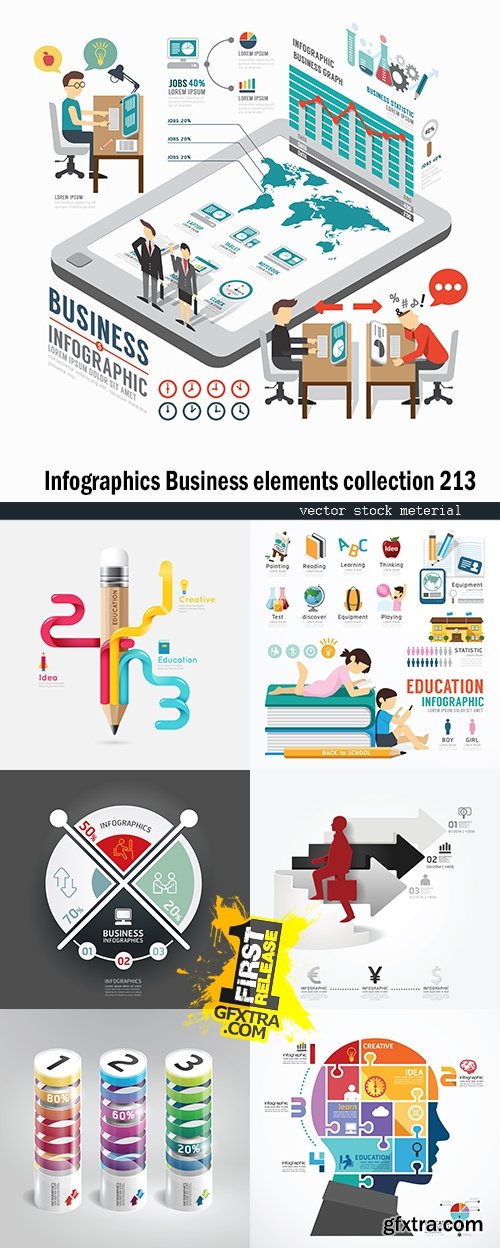 Infographics Business elements collection 213