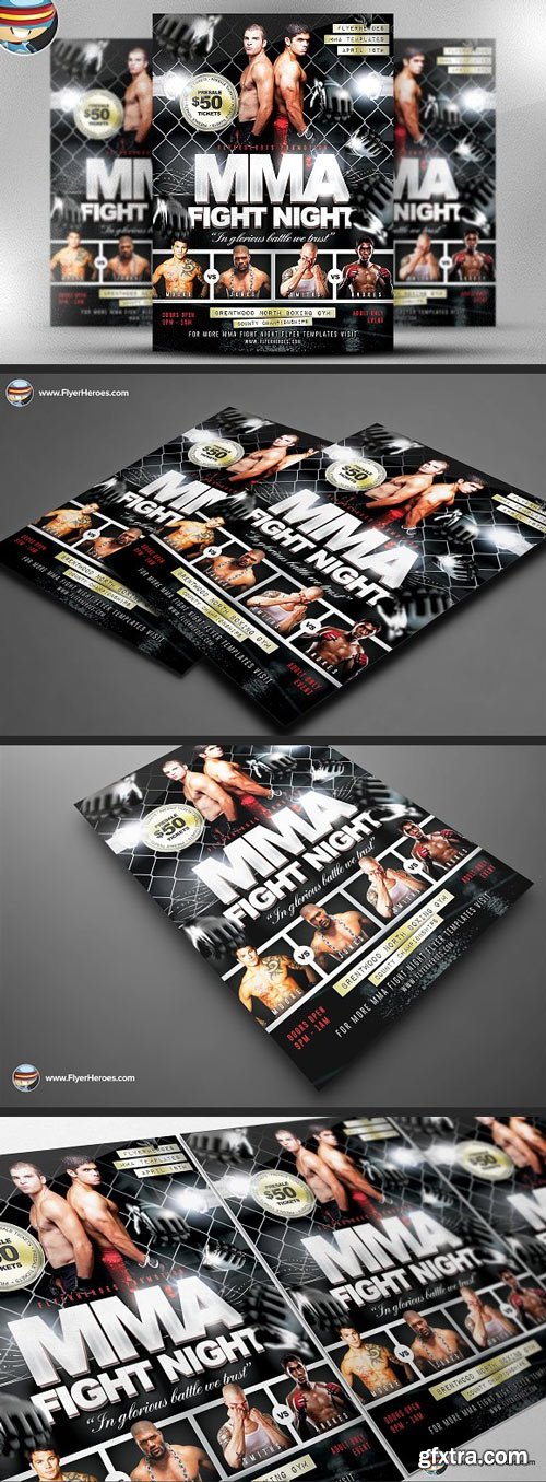 CreativeMarket - MMA Fight Night Flyer Template 21249